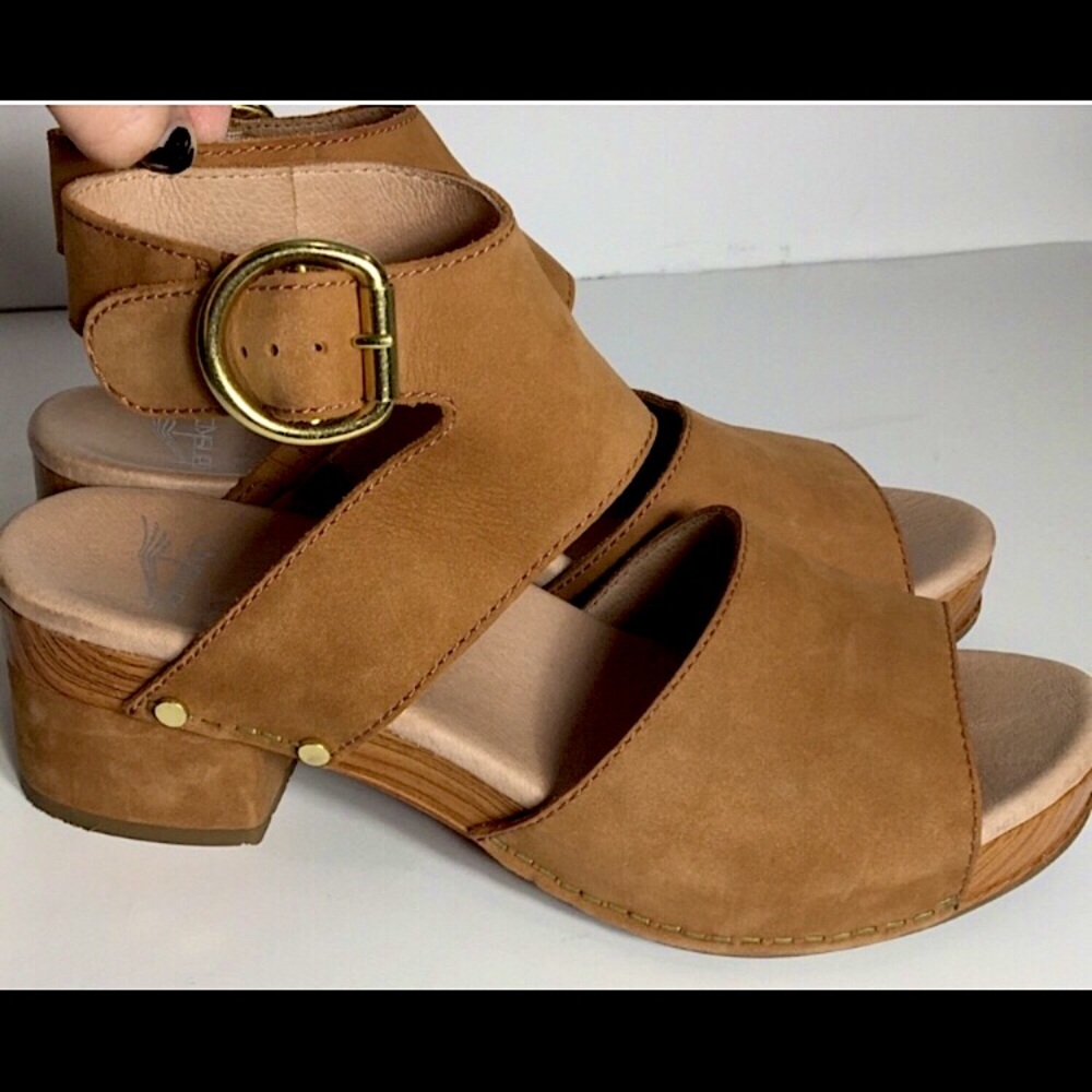 Dansko leather strap heel sandals. Size 8.